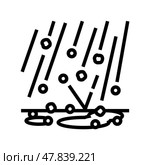 hailstorm weather natural phenomena line icon vector illustration. Стоковая иллюстрация, иллюстратор Vectorwin / Фотобанк Лори