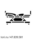 hospital bed cancer treatment glyph icon vector illustration. Стоковая иллюстрация, иллюстратор Vectorwin / Фотобанк Лори