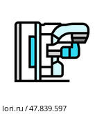 radiation machine cancer treatment color icon vector illustration. Стоковая иллюстрация, иллюстратор Vectorwin / Фотобанк Лори