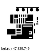 serger machine dressmaking fashion glyph icon vector illustration. Стоковая иллюстрация, иллюстратор Vectorwin / Фотобанк Лори