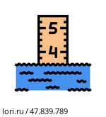 flood gauge disaster color icon vector illustration. Стоковая иллюстрация, иллюстратор Vectorwin / Фотобанк Лори