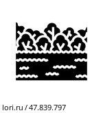 flooded park disaster glyph icon vector illustration. Стоковая иллюстрация, иллюстратор Vectorwin / Фотобанк Лори