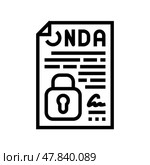 confidentiality agreement corporate law line icon vector illustration. Стоковая иллюстрация, иллюстратор Vectorwin / Фотобанк Лори
