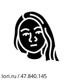 indifference woman expression glyph icon vector illustration. Стоковая иллюстрация, иллюстратор Vectorwin / Фотобанк Лори