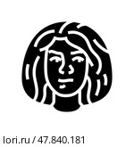 guilt woman expression glyph icon vector illustration. Стоковая иллюстрация, иллюстратор Vectorwin / Фотобанк Лори