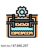 septic tank inspection home maintenance color icon vector illustration. Стоковая иллюстрация, иллюстратор Vectorwin / Фотобанк Лори