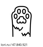 paw print cat breeding line icon vector illustration. Стоковая иллюстрация, иллюстратор Vectorwin / Фотобанк Лори