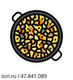 paella fish color icon vector illustration. Стоковая иллюстрация, иллюстратор Vectorwin / Фотобанк Лори