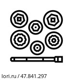 socket set car repair tool line icon vector illustration. Стоковая иллюстрация, иллюстратор Vectorwin / Фотобанк Лори