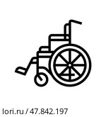 wheelchair fracture injury line icon vector illustration. Стоковая иллюстрация, иллюстратор Vectorwin / Фотобанк Лори