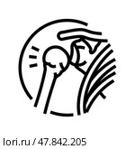 joint dislocation fracture injury line icon vector illustration. Стоковая иллюстрация, иллюстратор Vectorwin / Фотобанк Лори