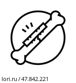 bone fixation plate fracture injury line icon vector illustration. Стоковая иллюстрация, иллюстратор Vectorwin / Фотобанк Лори