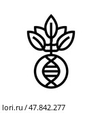 plant with dna genetic engineering line icon vector illustration. Стоковая иллюстрация, иллюстратор Vectorwin / Фотобанк Лори