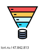funnel diagram big data color icon vector illustration. Стоковая иллюстрация, иллюстратор Vectorwin / Фотобанк Лори