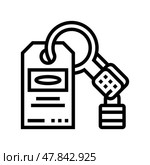 lockout tagout injury prevention line icon vector illustration. Стоковая иллюстрация, иллюстратор Vectorwin / Фотобанк Лори
