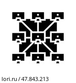 peer to peer p2p nodes decentralized application glyph icon vector illustration. Стоковая иллюстрация, иллюстратор Vectorwin / Фотобанк Лори
