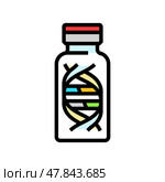medical vial with dna medicine color icon vector illustration. Стоковая иллюстрация, иллюстратор Vectorwin / Фотобанк Лори