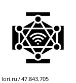 healthcare network connections medicine glyph icon vector illustration. Стоковая иллюстрация, иллюстратор Vectorwin / Фотобанк Лори