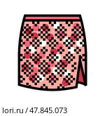 preppy sequin skirt stylish clothes color icon vector illustration. Стоковая иллюстрация, иллюстратор Vectorwin / Фотобанк Лори