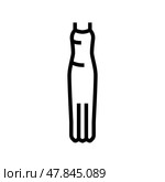 maxi dress stylish clothes line icon vector illustration. Стоковая иллюстрация, иллюстратор Vectorwin / Фотобанк Лори