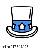 uncle sam hat color icon vector illustration. Стоковая иллюстрация, иллюстратор Vectorwin / Фотобанк Лори