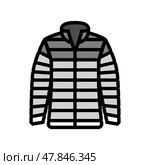 insulated jacket ultralight hiking color icon vector illustration. Стоковая иллюстрация, иллюстратор Vectorwin / Фотобанк Лори