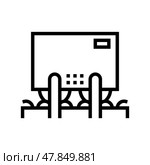grinding machine line icon vector illustration. Стоковая иллюстрация, иллюстратор Vectorwin / Фотобанк Лори