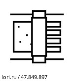 chocolate bar making equipment line icon vector illustration. Стоковая иллюстрация, иллюстратор Vectorwin / Фотобанк Лори