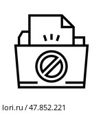file didn't save in online folder line icon vector illustration. Стоковая иллюстрация, иллюстратор Vectorwin / Фотобанк Лори