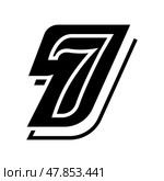 seventh number glyph icon vector illustration. Стоковая иллюстрация, иллюстратор Vectorwin / Фотобанк Лори