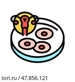 egg cell preparation color icon vector illustration. Стоковая иллюстрация, иллюстратор Vectorwin / Фотобанк Лори
