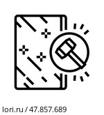 shockproof mirror line icon vector illustration. Стоковая иллюстрация, иллюстратор Vectorwin / Фотобанк Лори