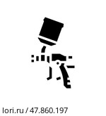 gun for painting from air compressor glyph icon vector illustration. Стоковая иллюстрация, иллюстратор Vectorwin / Фотобанк Лори