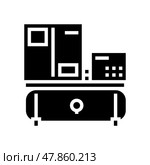 spiral air compressor glyph icon vector illustration. Стоковая иллюстрация, иллюстратор Vectorwin / Фотобанк Лори