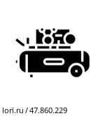 piston air compressor glyph icon vector illustration. Стоковая иллюстрация, иллюстратор Vectorwin / Фотобанк Лори