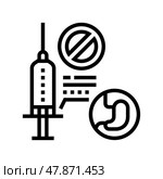 adverse reaction to anesthesia line icon vector illustration. Стоковая иллюстрация, иллюстратор Vectorwin / Фотобанк Лори
