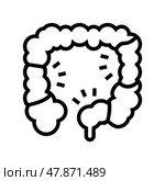 colitis disease line icon vector illustration. Стоковая иллюстрация, иллюстратор Vectorwin / Фотобанк Лори