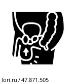 cryptorchidism disease line icon vector illustration. Стоковая иллюстрация, иллюстратор Vectorwin / Фотобанк Лори