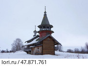 Часовня Петра и Павла в Насоновщине. Россия, Карелия, Медвежьегорский район, остров Волк, деревня Носоновщина (Насоновщина) (2021 год). Редакционное фото, фотограф Алексей Иванов / Фотобанк Лори