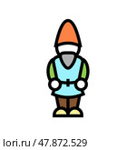 garden gnome color icon vector illustration. Стоковая иллюстрация, иллюстратор Vectorwin / Фотобанк Лори