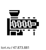 hot melt extrusion pharmaceutical production glyph icon vector illustration. Стоковая иллюстрация, иллюстратор Vectorwin / Фотобанк Лори