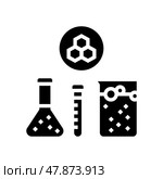 chemical substrate pharmaceutical production glyph icon vector illustration. Стоковая иллюстрация, иллюстратор Vectorwin / Фотобанк Лори