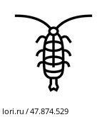 zooplankton ocean line icon vector illustration. Стоковая иллюстрация, иллюстратор Vectorwin / Фотобанк Лори