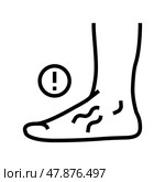 disease flat feet line icon vector illustration. Стоковая иллюстрация, иллюстратор Vectorwin / Фотобанк Лори
