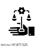assistance in compliance with regulatory requirements glyph icon vector illustration. Стоковая иллюстрация, иллюстратор Vectorwin / Фотобанк Лори