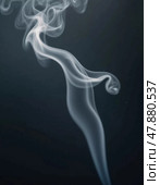Delicate tendrils of smoke rise and twist in fluid motions, creating captivating forms against a muted backdrop. This visual speaks to the beauty of ephemeral moments. Generative AI. Стоковое AI-изображение, AI-художник Юлия Петровская / Фотобанк Лори
