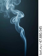Delicate tendrils of smoke rise and twist in fluid motions, creating captivating forms against a muted backdrop. This visual speaks to the beauty of ephemeral moments. Generative AI. Стоковое AI-изображение, AI-художник Юлия Петровская / Фотобанк Лори