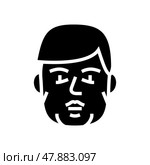 acromegaly endocrinology glyph icon vector illustration. Стоковая иллюстрация, иллюстратор Vectorwin / Фотобанк Лори