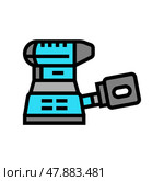 orbital sander tool color icon vector illustration. Стоковая иллюстрация, иллюстратор Vectorwin / Фотобанк Лори