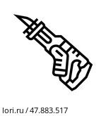 reciprocating saw tool line icon vector illustration. Стоковая иллюстрация, иллюстратор Vectorwin / Фотобанк Лори